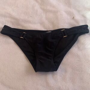 Rampage bikini bottoms sz large black with gold hardware